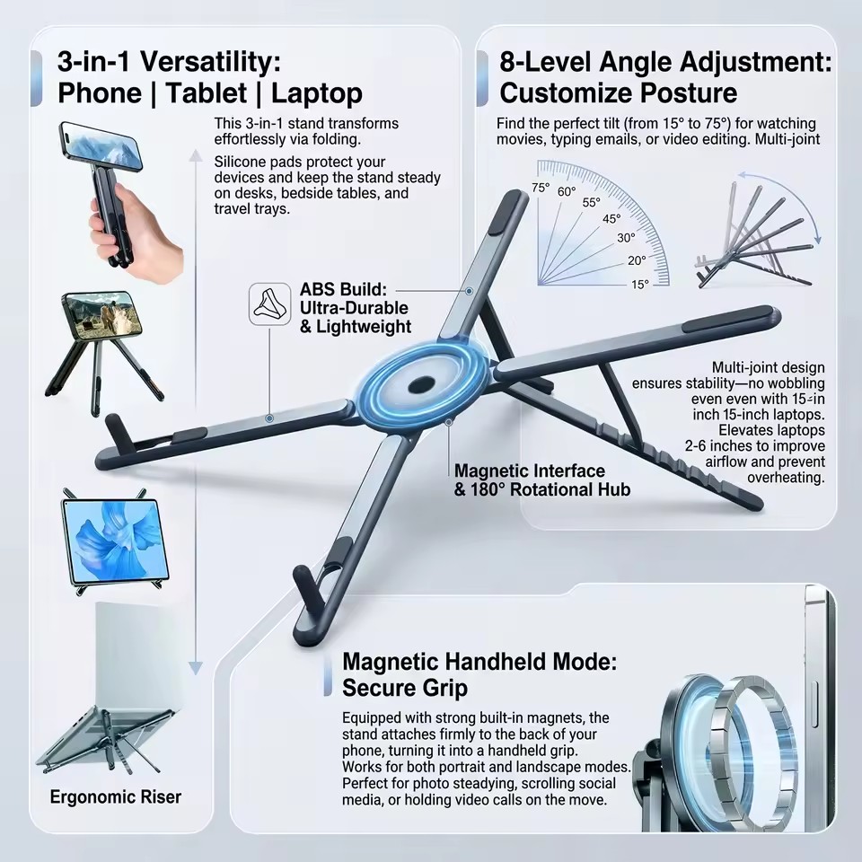 Portable Magnetic Phone Holder - Laptop Accessories For Office reseña y precio