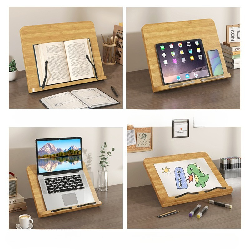 Wooden Reading Book Stand, Mul - Laptop Accessories For Office reseña y precio