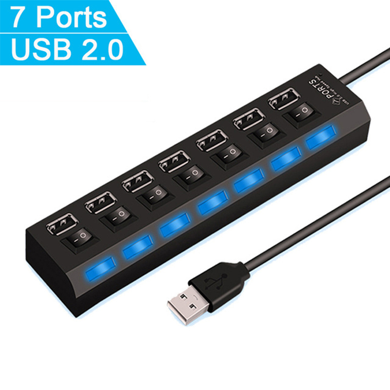 7 Port USB 2.0 Hub Splitter Fo - Laptop Accessories For Office reseña y precio